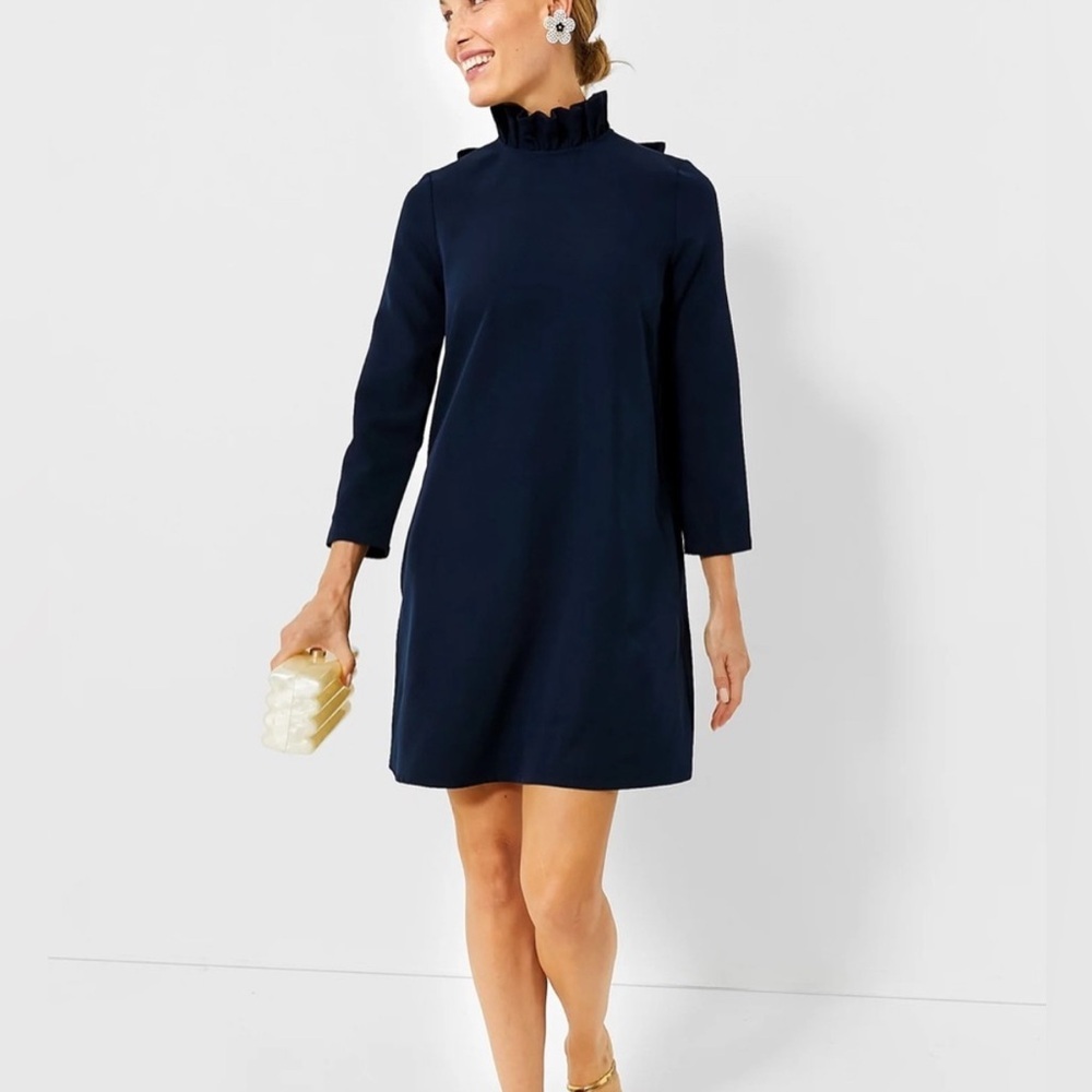 Tuckernuck Size XS Navy Blue 3/4 Sleeves Daphne Dress